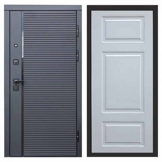 Входная дверь Termo-door Black Line - Лион Белый софт