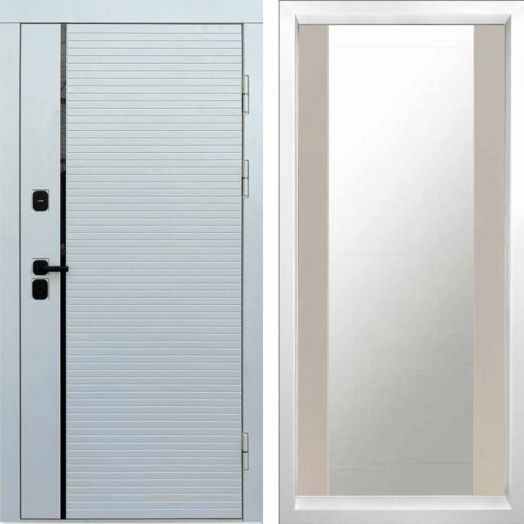 Входная дверь Termo-door WHITE LINE - Зеркало Слоновая кость