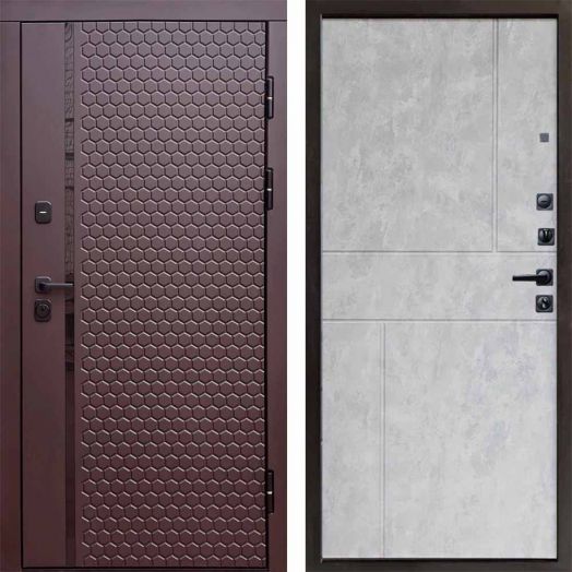 Входная дверь Termo-door Simple Шоколад - Горизонт Бетон светлый