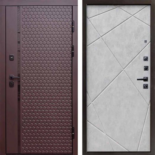 Входная дверь Termo-door Simple Шоколад - Лучи Бетон светлый