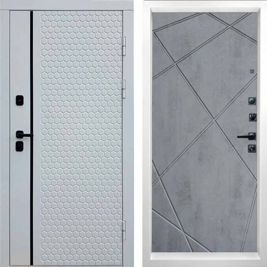 Входная дверь Termo-door Simple White - Лучи Бетон темный