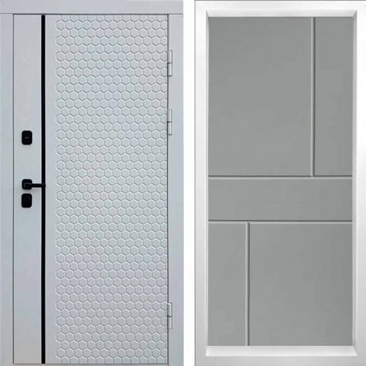 Входная дверь Termo-door Simple White - Горизонт Грей софт
