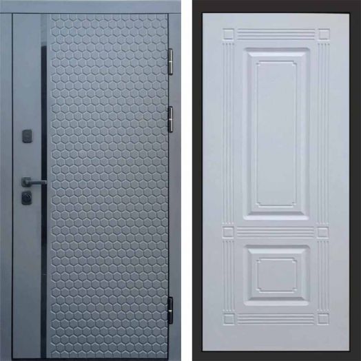 Входная дверь Termo-door Simple Графит - Мадрид Белый софт