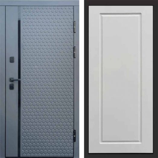Входная дверь Termo-door Simple Графит - Гранд Белый софт