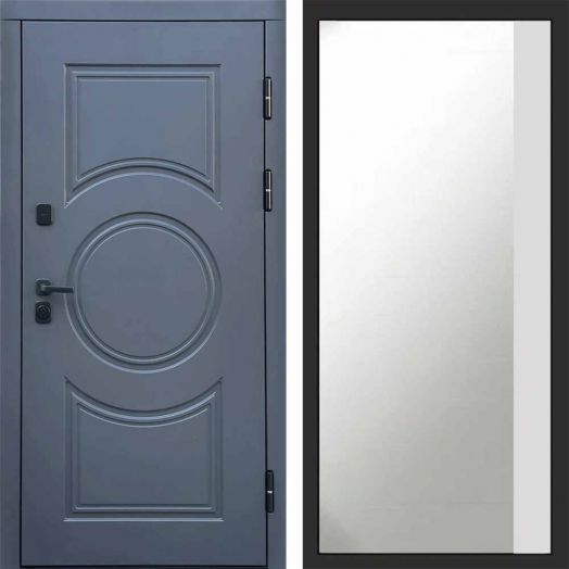 Входная дверь Termo-door Сфера - Широкое Зеркало Фацет Белый софт