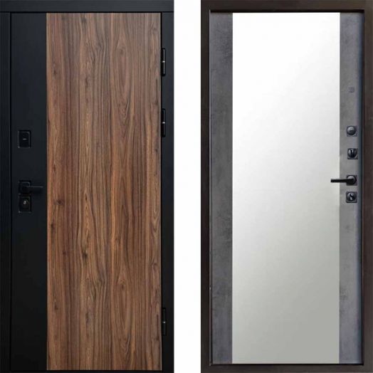 Входная дверь Termo-door Флэш - Зеркало Бетон темный