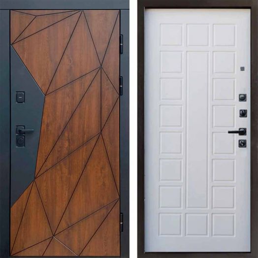 Входная дверь Termo-door Геометрия - Престиж Белое дерево