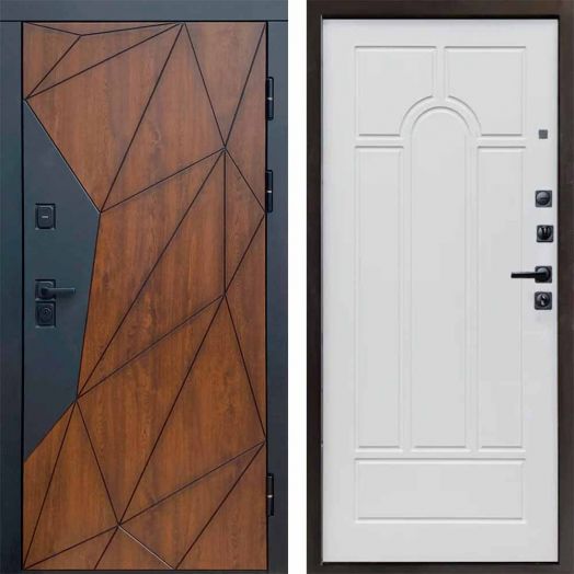 Входная дверь Termo-door Геометрия - Арка Белое дерево