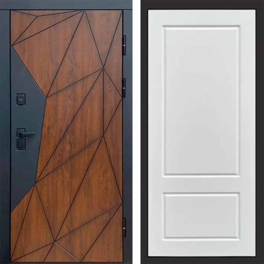 Входная дверь Termo-door Геометрия - Марсель Белый софт