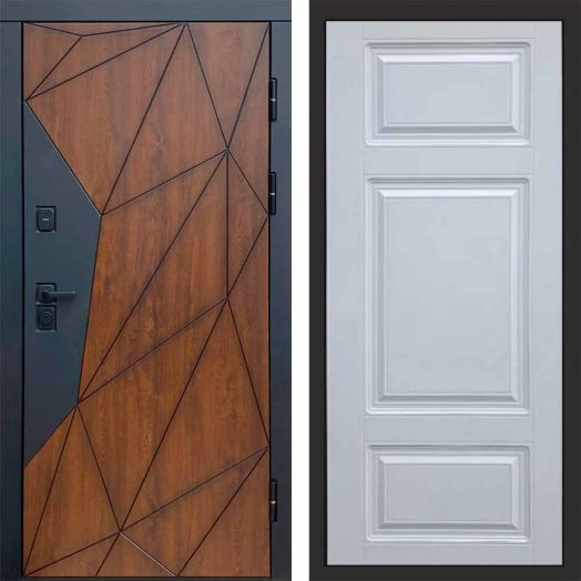 Входная дверь Termo-door Геометрия - Лион Белый софт