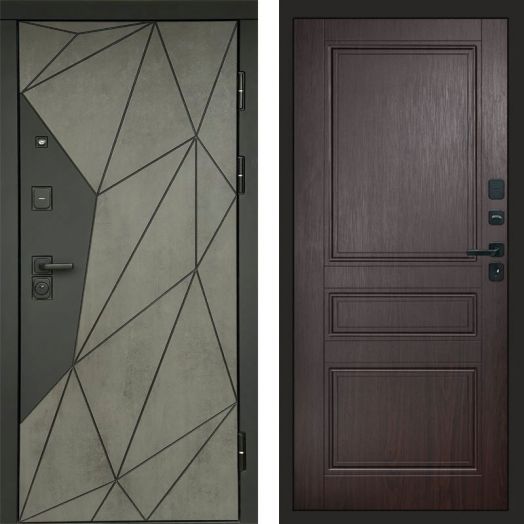 Входная дверь Termo-door Геометрия Бетон - Классик Венге