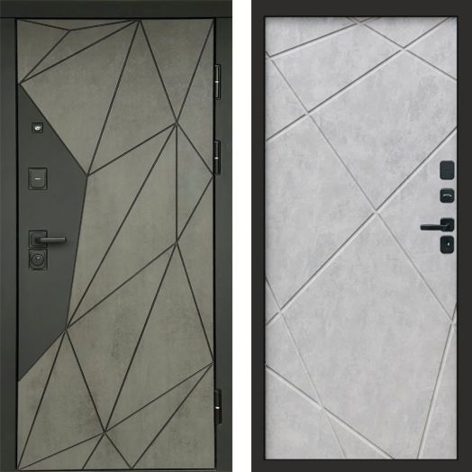 Входная дверь Termo-door Геометрия Бетон - Лучи Бетон светлый