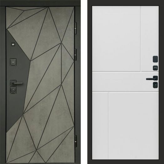 Входная дверь Termo-door Геометрия Бетон - Горизонт Белый