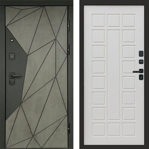 Входная дверь Termo-door Геометрия Бетон - Престиж Бежевый матовый