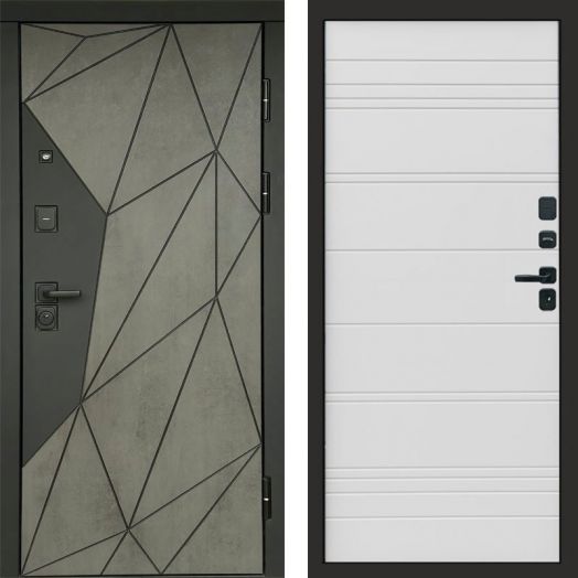 Входная дверь Termo-door Геометрия Бетон - White line