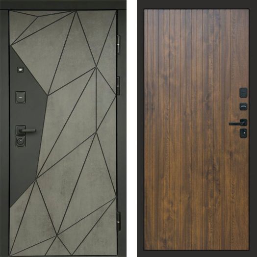 Входная дверь Termo-door Геометрия Бетон - FLAT Дуб