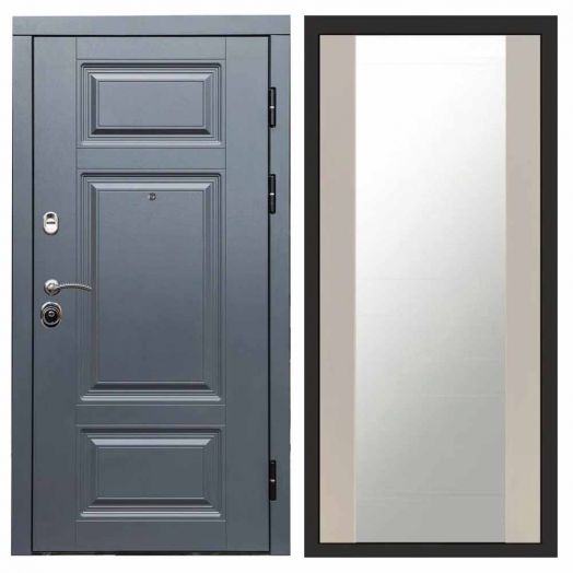 Входная дверь Termo-door Премиум Грей - Зеркало Слоновая кость
