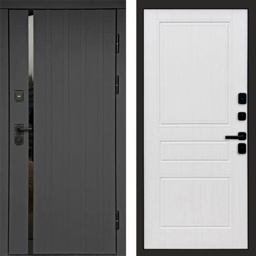 Входная дверь Termo-door Роял Графит - Классика Белое дерево
