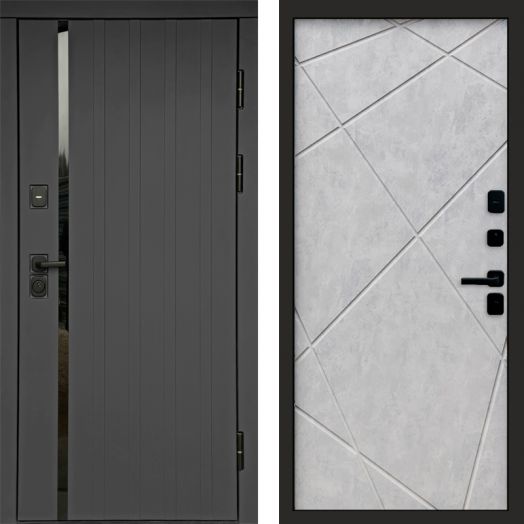 Входная дверь Termo-door Роял Графит - Лучи Бетон светлый
