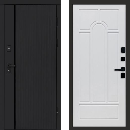 Входная дверь Termo-door Урбан Black - Арка Белое дерево