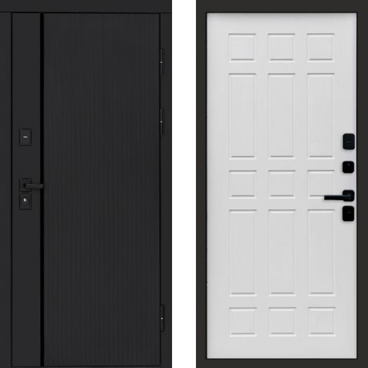 Входная дверь Termo-door Урбан Black - Спарта Белое дерево