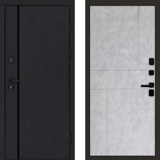 Входная дверь Termo-door Урбан Black - Горизонт Бетон светлый