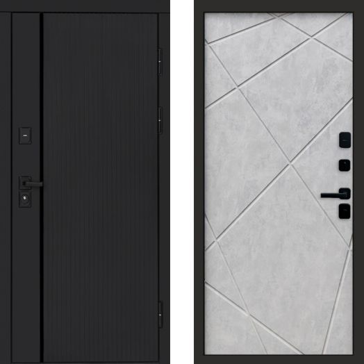 Входная дверь Termo-door Урбан Black - Лучи Бетон светлый