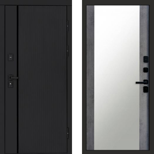 Входная дверь Termo-door Урбан Black - Зеркало Бетон темный