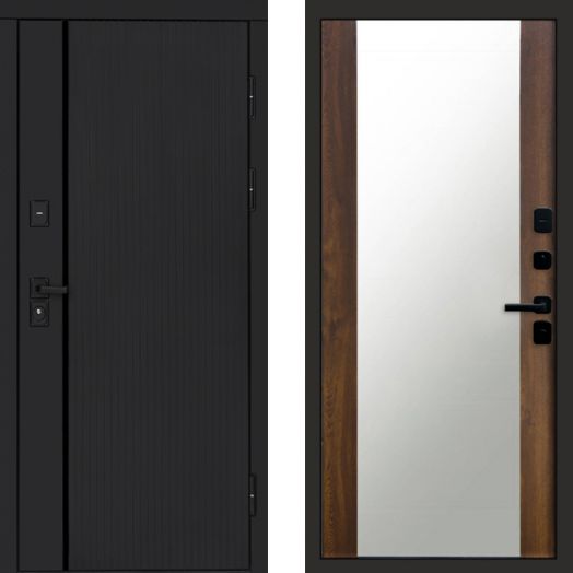 Входная дверь Termo-door Урбан Black - Зеркало Дуб
