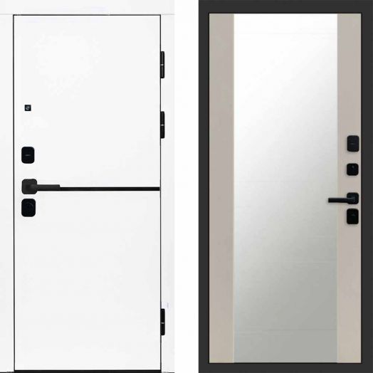 Входная дверь Termo-door Тренд WHITE - Зеркало Слоновая кость