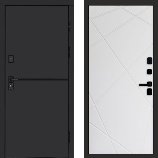 Входная дверь Termo-door Тренд Black - Лучи Белый