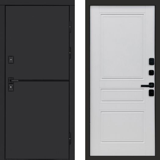 Входная дверь Termo-door Тренд Black - Классик Белый софт