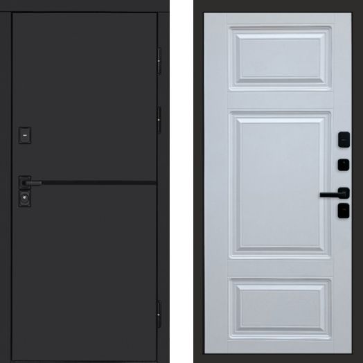 Входная дверь Termo-door Тренд Black - Лион Белый софт