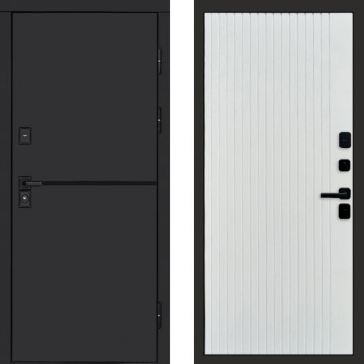 Входная дверь Termo-door Тренд Black - FLAT Белый софт