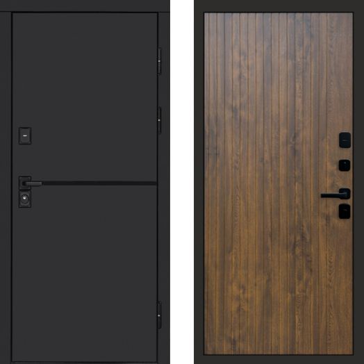 Входная дверь Termo-door Тренд Black - FLAT Дуб