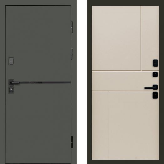 Входная дверь Termo-door Тренд Грин - Горизонт Слоновая кость