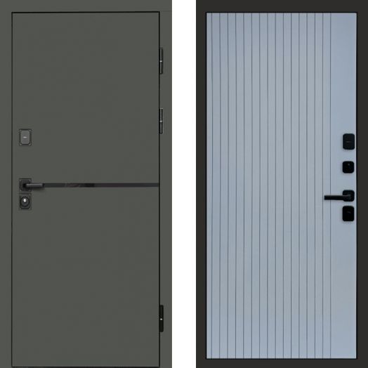 Входная дверь Termo-door Тренд Грин - FLAT Грей софт