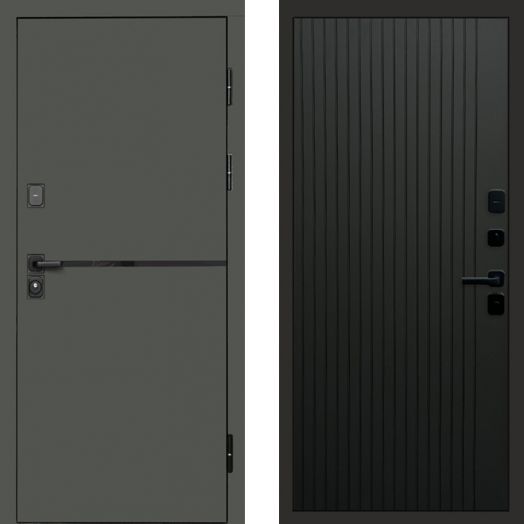 Входная дверь Termo-door Тренд Грин - FLAT Черный кварц