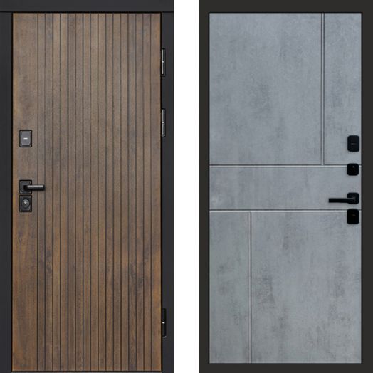 Входная дверь Termo-door Твист Ультра - Горизонт Бетон темный