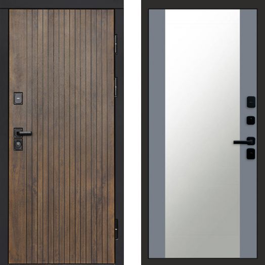 Входная дверь Termo-door Твист Ультра - Зеркало Грей софт