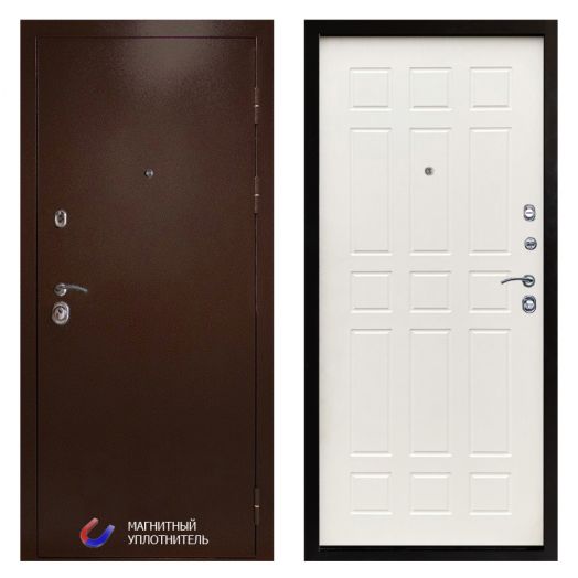 Входная дверь Termo-door Техно Медь - Спарта Белое дерево