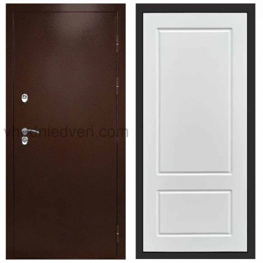 Входная дверь Termo-door Техно Медь - Марсель Белый софт