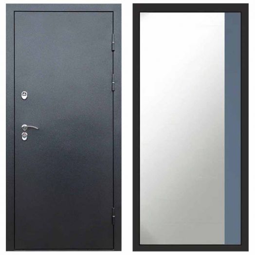 Входная дверь Termo-door Техно Графит - Широкое Зеркало Фацет Грей софт