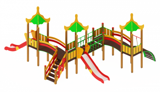 Детский игровой комплекс Азия Горки 1200 8150х6640х3980