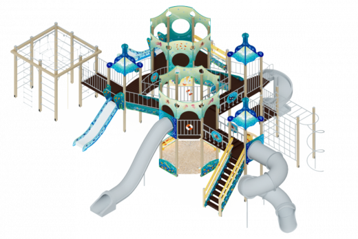Детский игровой комплекс Морской Горки 1200, 2000 14000х11370х4680