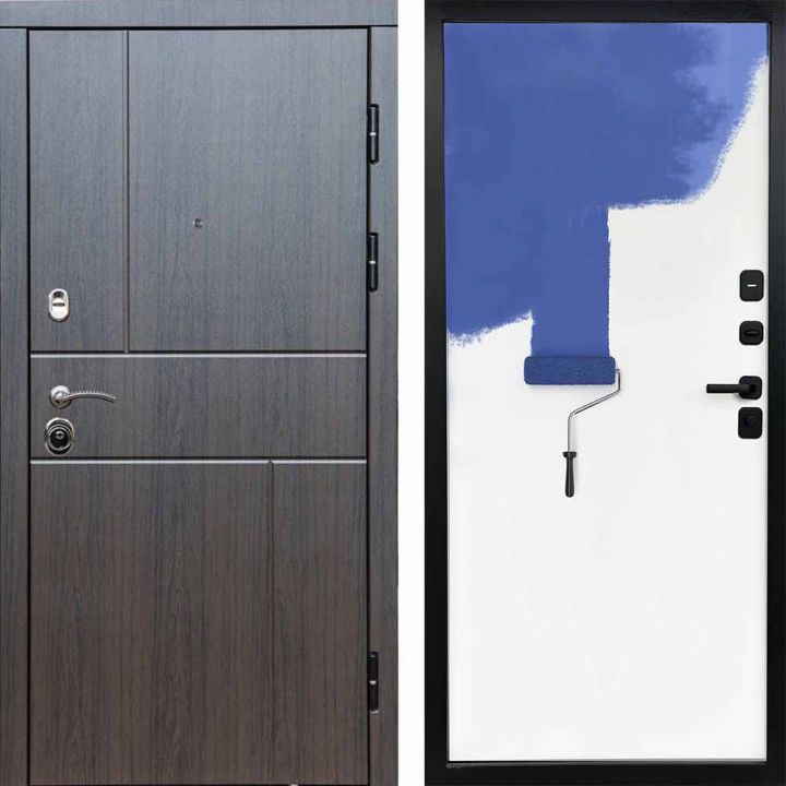 Входная дверь Termo-door Вертикаль Венге - Грунт под покраску