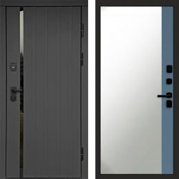Входная дверь Termo-door Роял Графит - Широкое Зеркало Фацет Грей софт