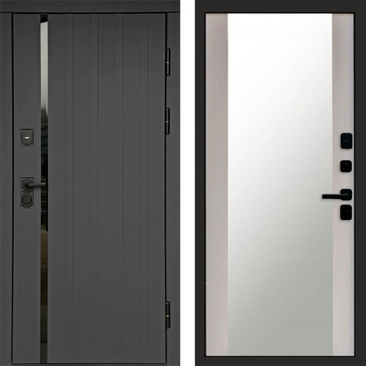 Входная дверь Termo-door Роял Графит - Зеркало Лиственница