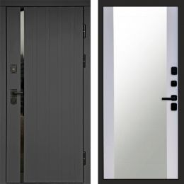 Входная дверь Termo-door Роял Графит - Зеркало Белый софт