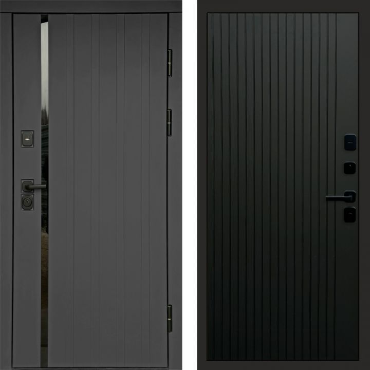Входная дверь Termo-door Роял Графит - FLAT Черный кварц